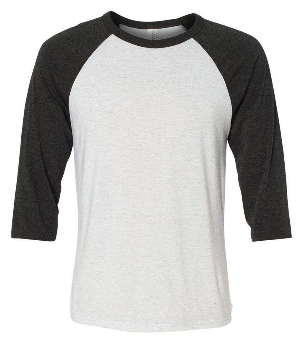 Unisex 34-Sleeve Baseball T-Shirt - gRY cHR BLK TRB - S(D0102H7W2UX)