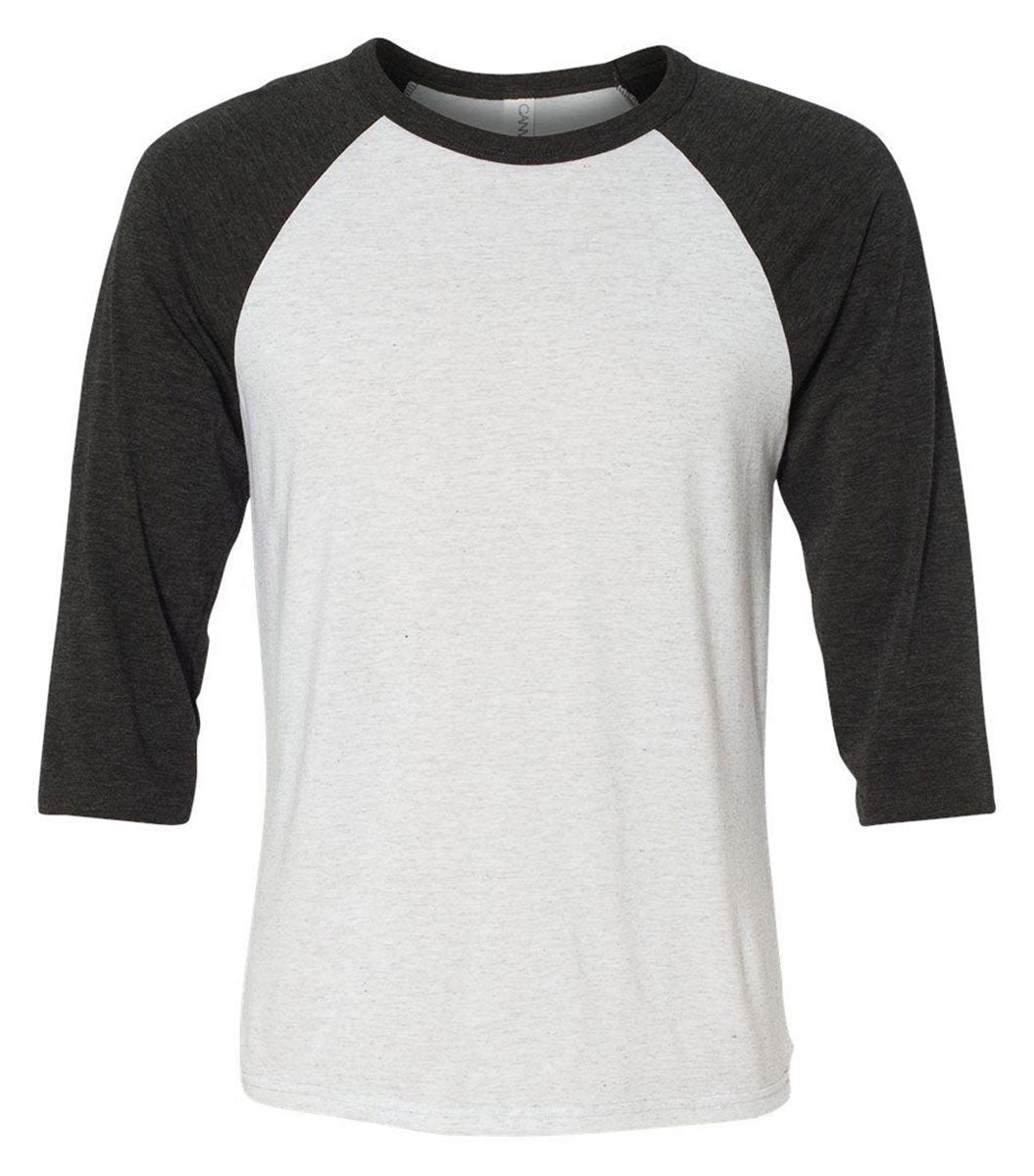 Unisex 34-Sleeve Baseball T-Shirt - gRY cHR BLK TRB - S(D0102H7W2UX)