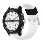 AX Armani Exchange Men's Chronograph White Silicone Band Watch (Model: AX2435)