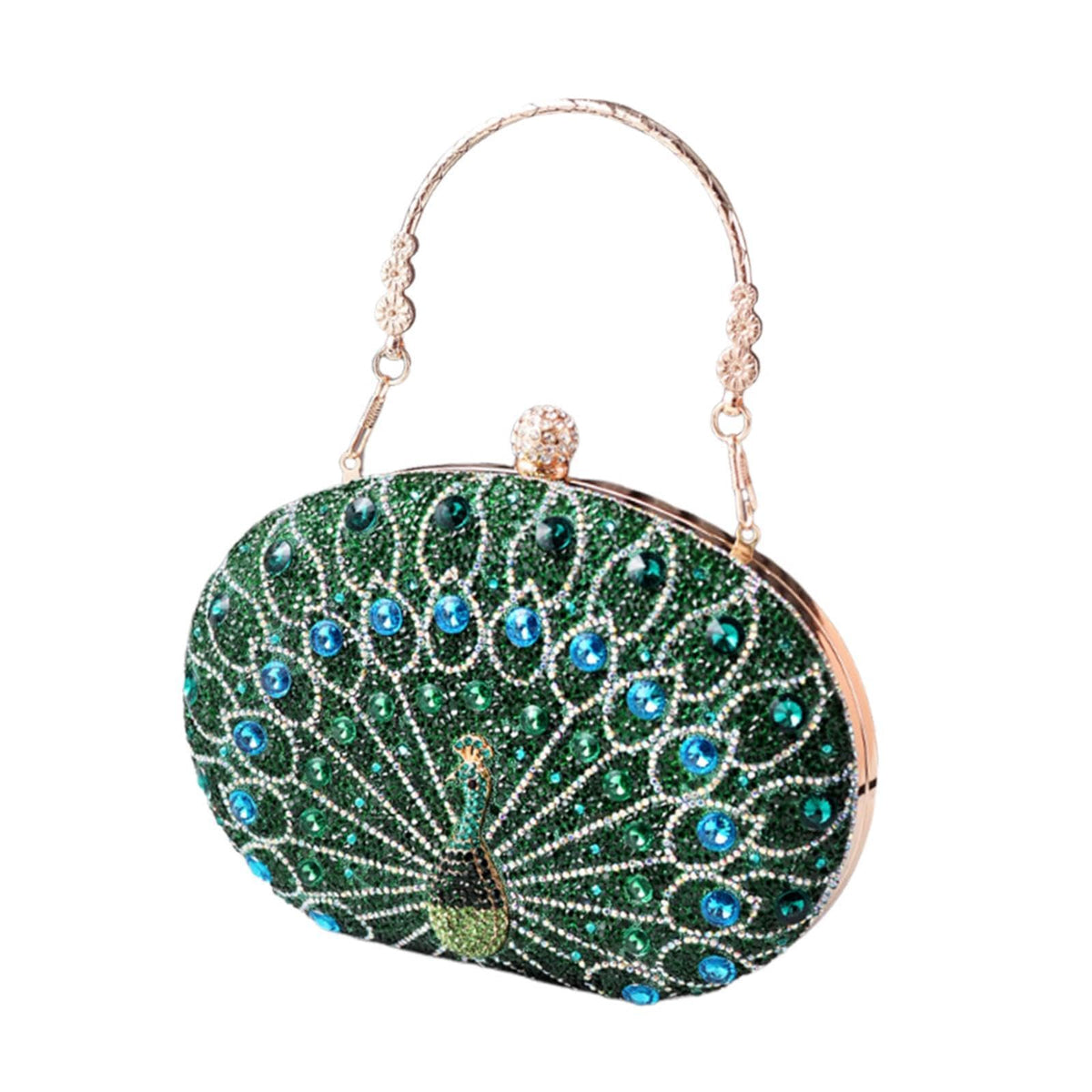 Enakshi Peacock Pattern Hand Clutch For Party For Banquet Weddings Green|Clothing, Shoes & Accessories | Womens & S|WomenS & S| 51-38.27