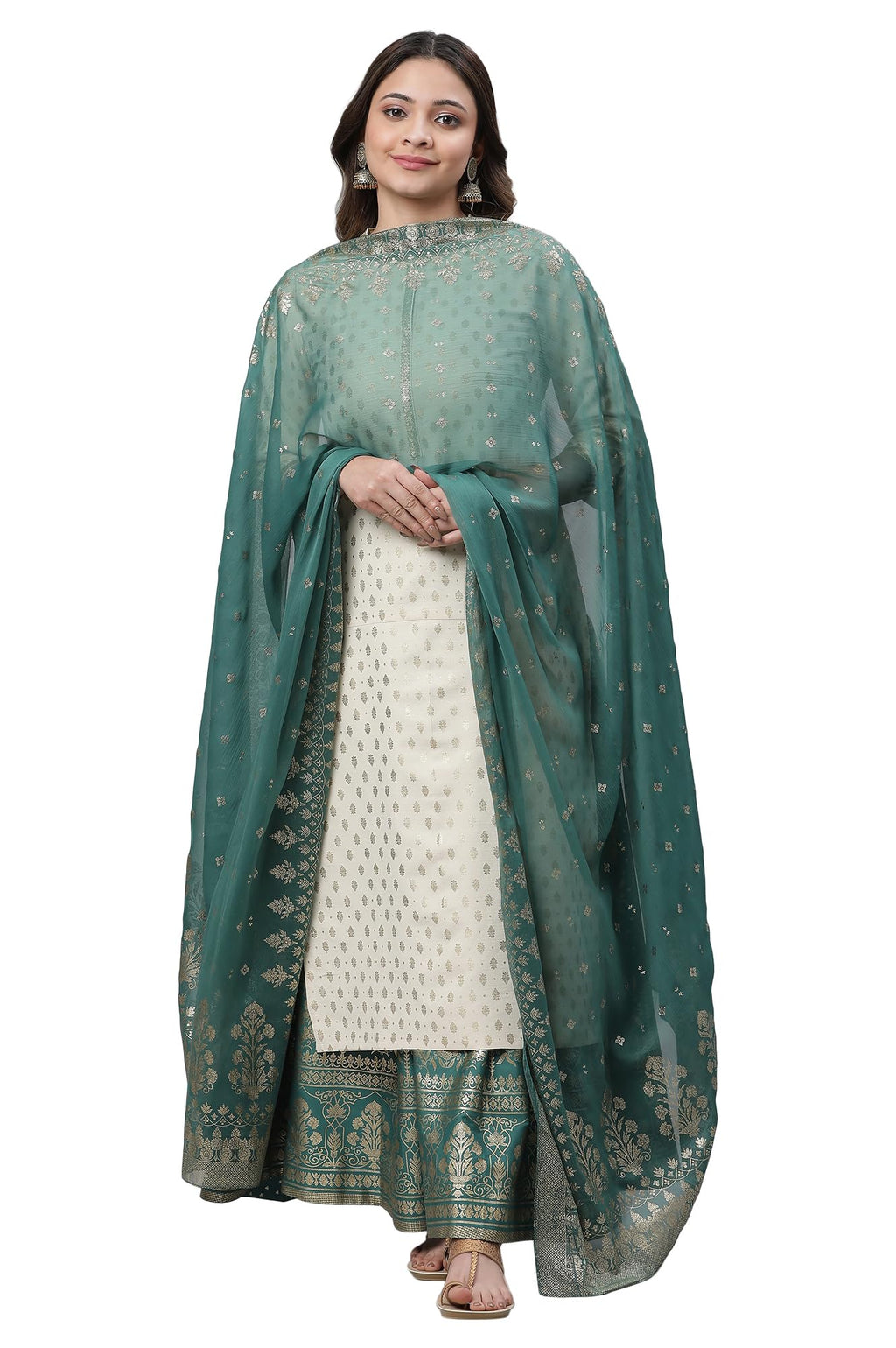 Aurelia WomenS Polyester Dupatta 23Aua80002-506914-Green-Fs, Free Size