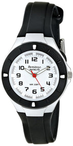 Armitron Sport Women's 25/6416BLK Easy-to-Read Dial Black Resin Strap Watch