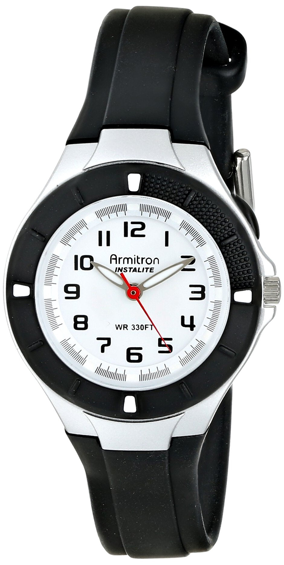 Armitron Sport Women's 25/6416BLK Easy-to-Read Dial Black Resin Strap Watch