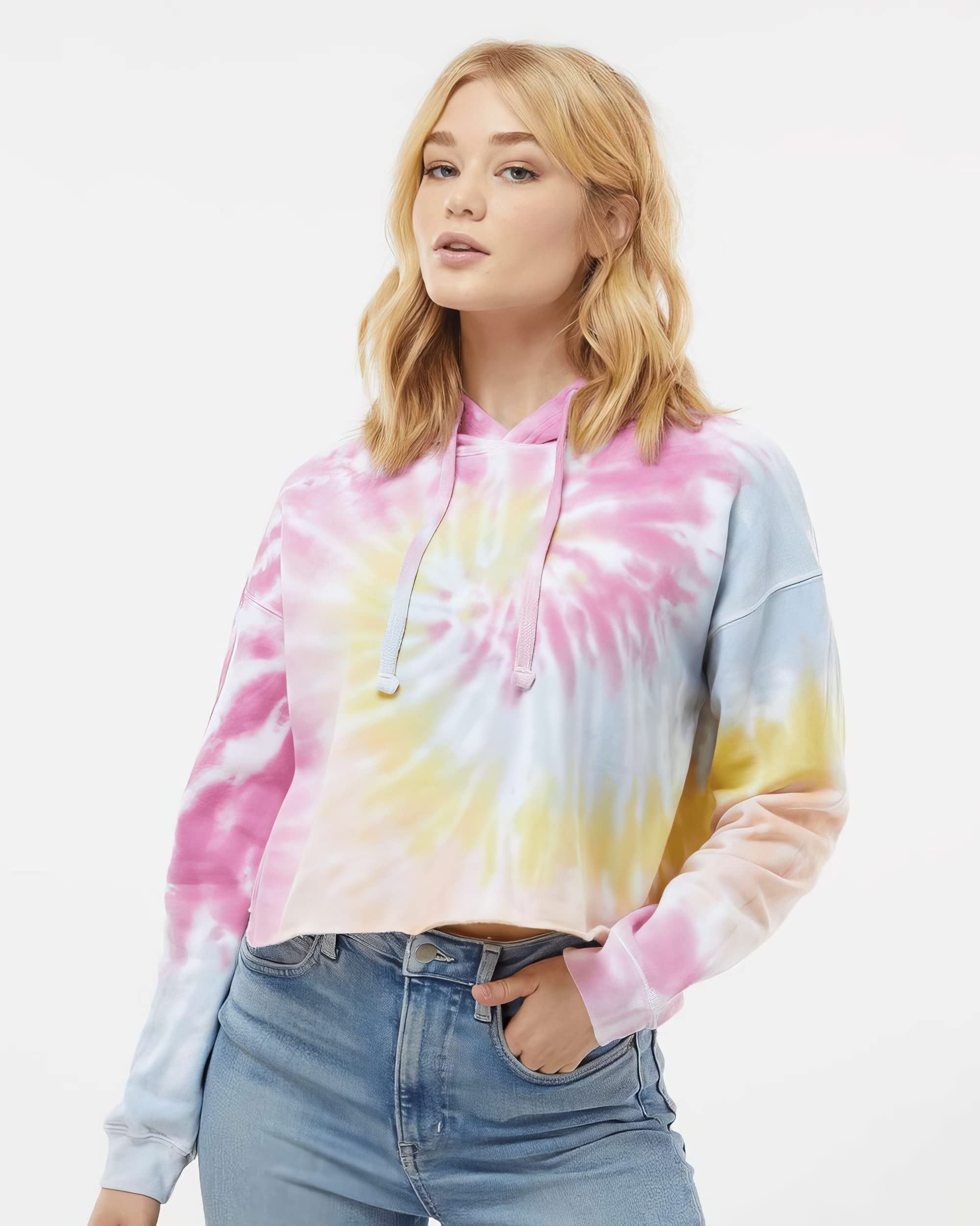 Ladies cropped Hooded Sweatshirt - LAgOON - S(D0102H78Y0P)