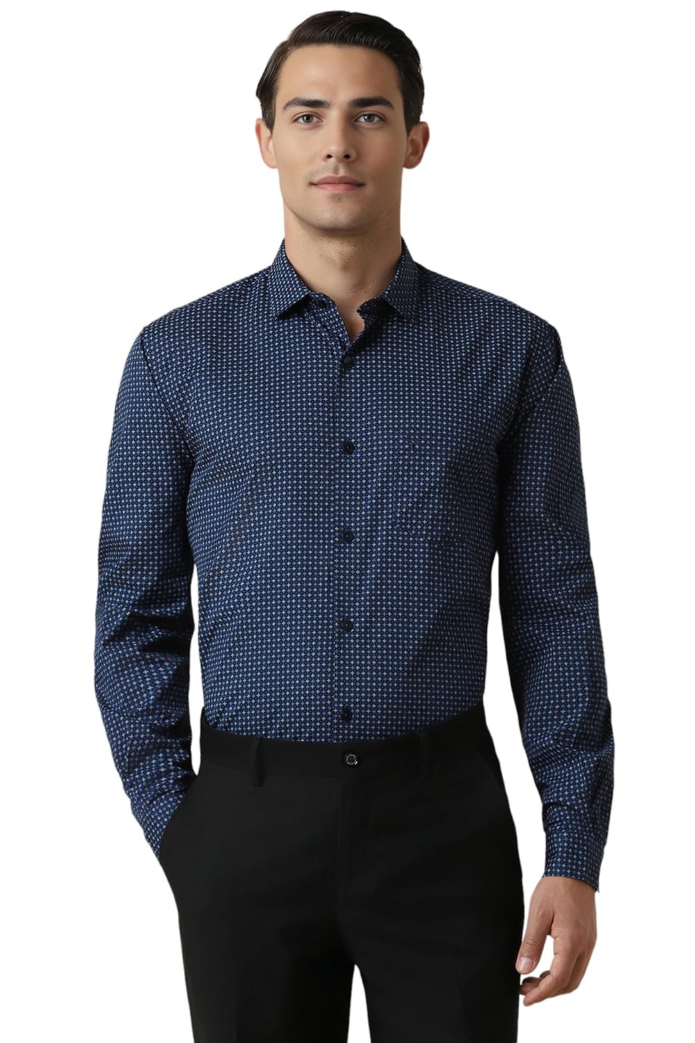 Allen Solly Men Slim Fit Printed Formal Full Sleeve T-Shirt
