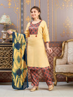 Aarika Girls Ethnic Wear Fawn Colour Damask Print Rayon Kurti-(8-15 Years)-(Kurti-Tr-K-865)