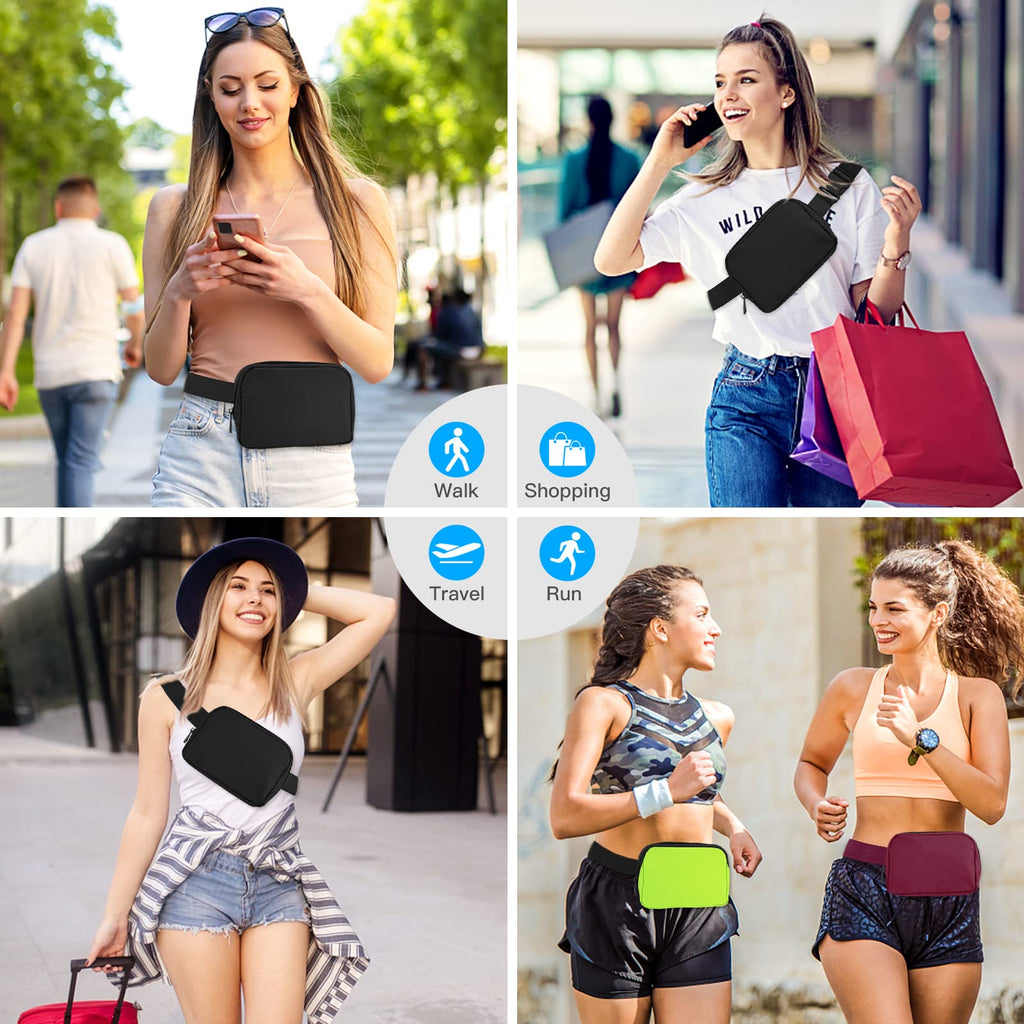 YINHEXI Belt Bag, Crossbody Bags for Women - Soft Nylon Waist Packs for Women, Adjustable Strap 30''-45'', Versatile Fanny Pack