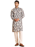 Jompers Mens Chikankari Embroidered & Printed Kurta Set