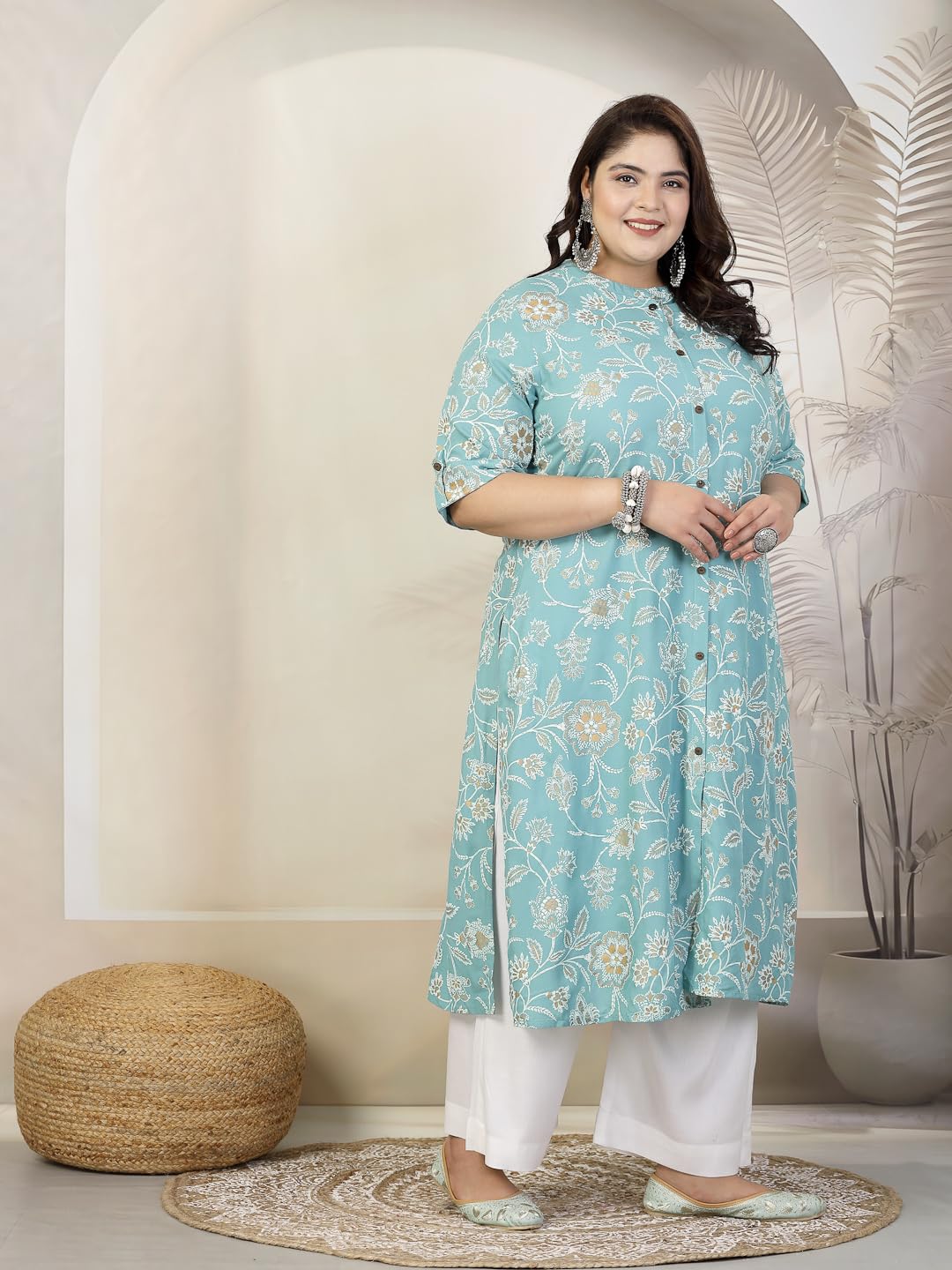 Stylum WomenS Rayon Relaxed Fit A Line Kurta