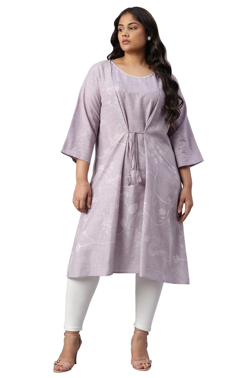 W For Woman Women'S Cotton Regular Kurta (22Auw18094G-118640_Lilac