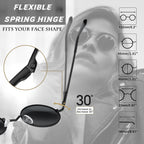 Joopin Round Sunglasses Circle Sun Glasses Polarized UV400 Trendy Teashades Circular Shades for Men Women Halloween Costume (Bla