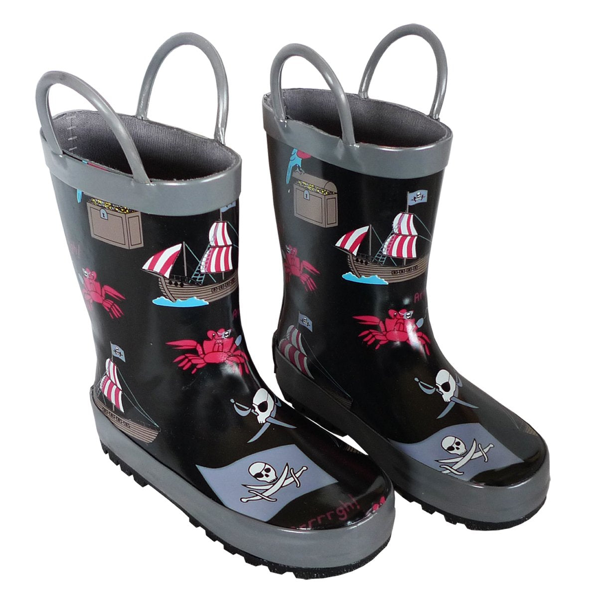 Foxfire FOX-600-94-6 Childrens Black Pirate Rain Boot - Size 6