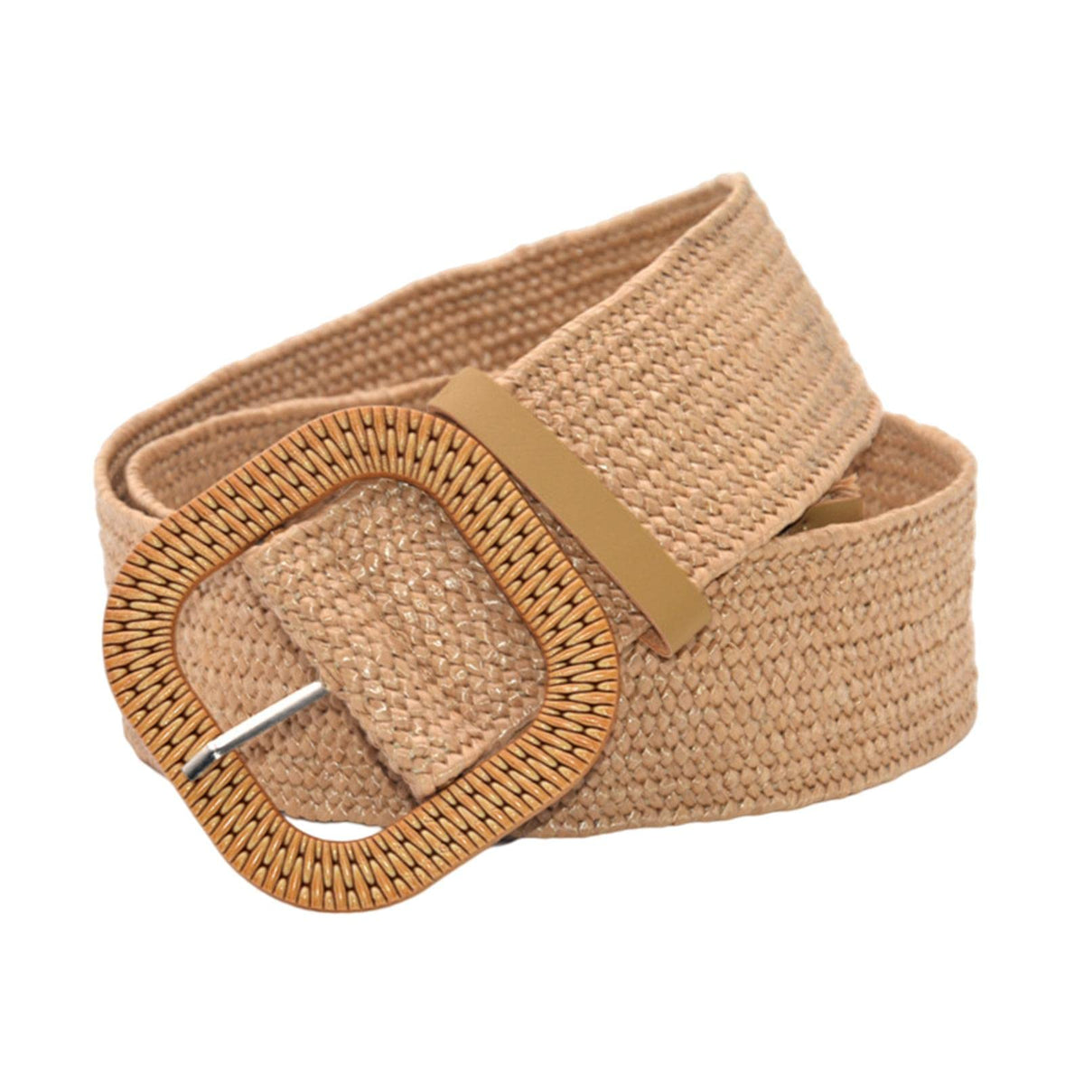 Myaddiction Stylish Wide Straw Woven Waist Belt Elastic Female Party Buckle Apricot Clothing, Shoes & Accessories | Womens Acces 96