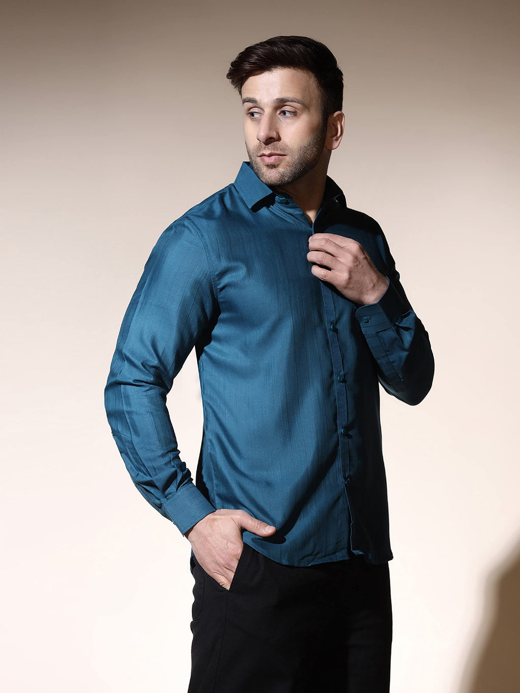 Leriya Fashion Shirts For Men | Cotton Blend Regular Fit Solid | Spread Coller Full Sleeve | Men Shirt Formal For Office | Outin