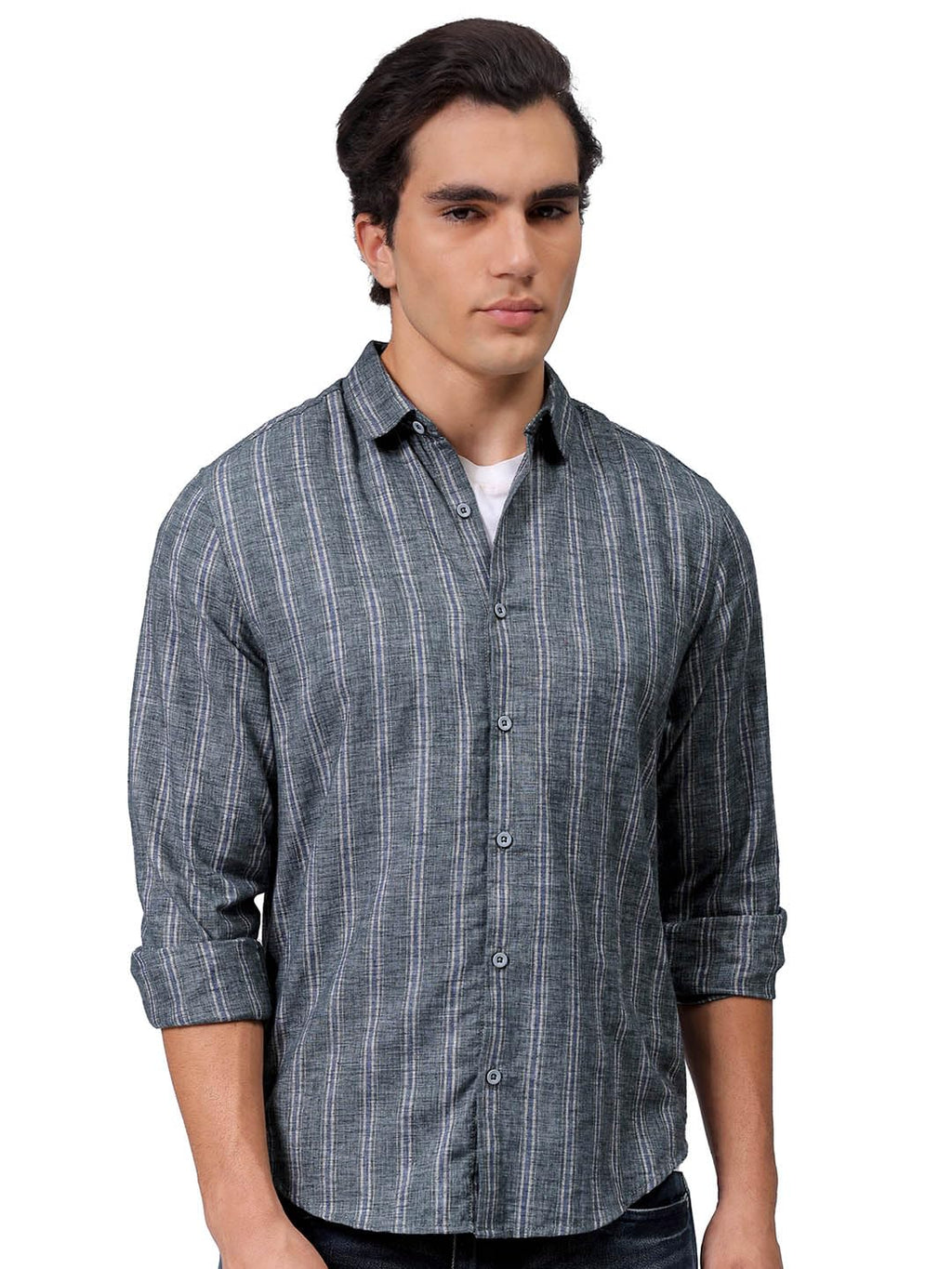 The Indian Garage Co Mens Slim Fit Striped Shirt