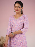 ANNI DESIGNER Women s Rayon Blend Kurta with Palazzo, purple, S