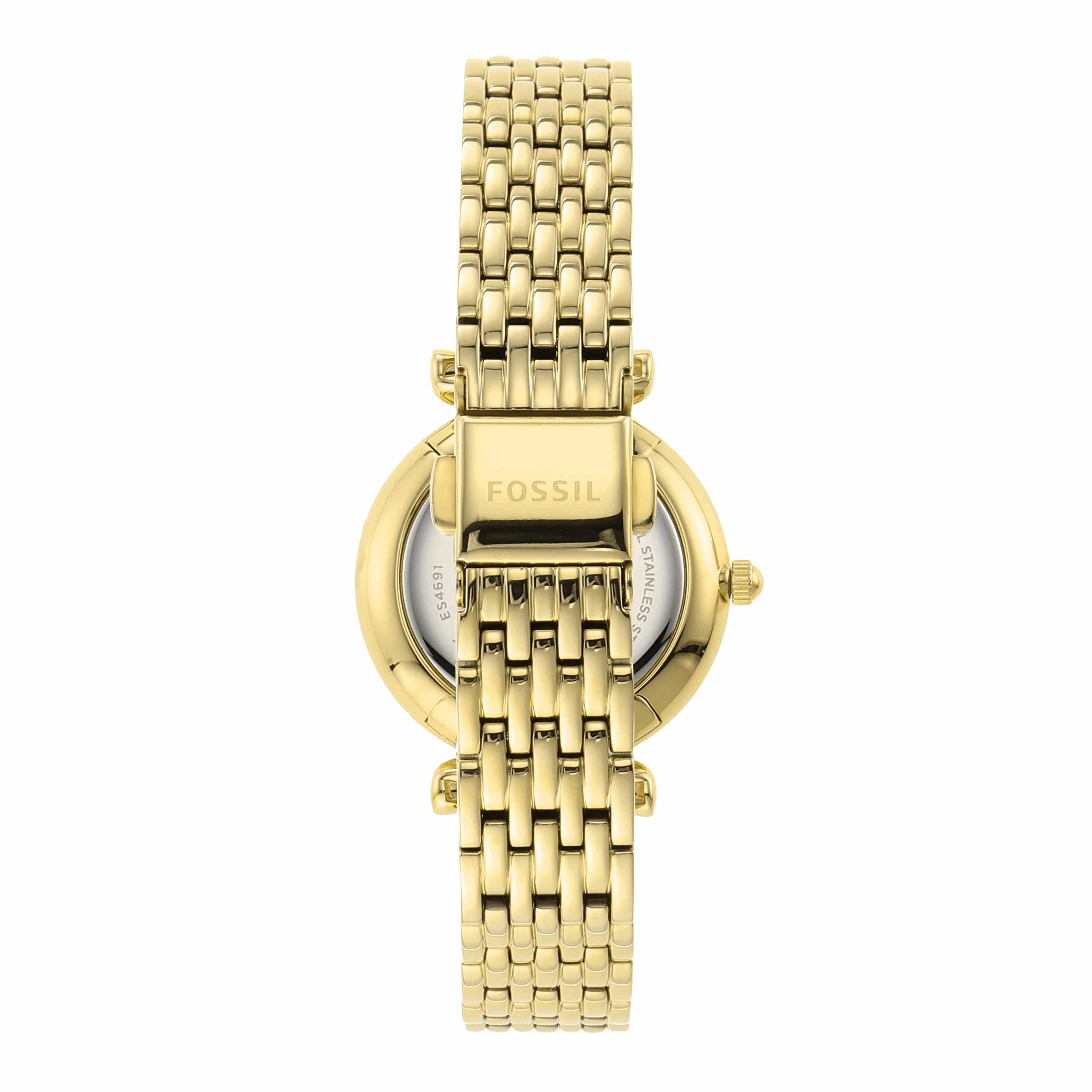 Fossil Women's Carlie Mini Quartz Stainless Steel Three-Hand Watch, Color: Gold (Model: ES4735)