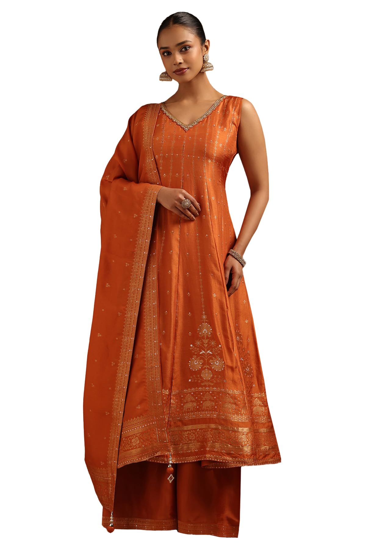 Soch Women Silk Unstitched Salwar Suit Set