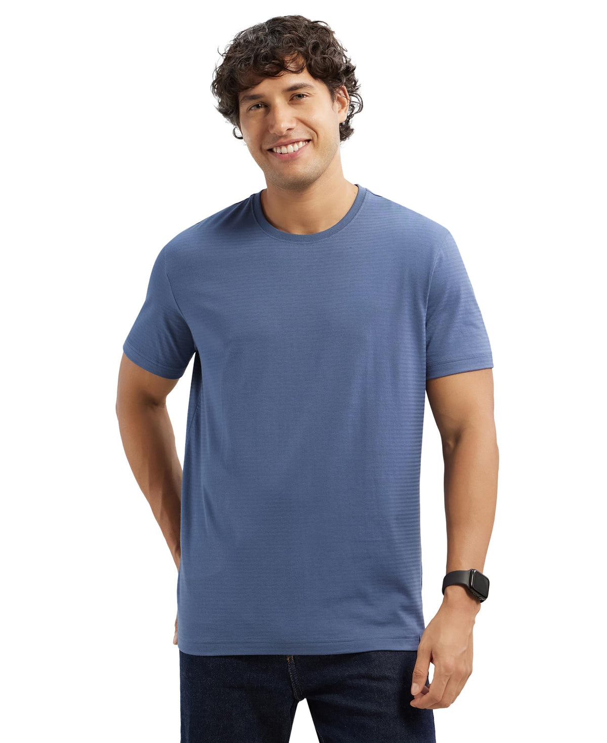 Jockey Im21 MenS Super Combed Supima Cotton Round Neck Half Sleeve TShirt_Vintage Indigo_M