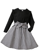 TAGAS Baby-Girls Rib Fit and Flare Knee-Length Dress (KD-321_Black 7 Years-8 Years)