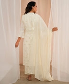 Libas Womens Embroidered Cotton Straight Kurta With Trousers And Dupatta