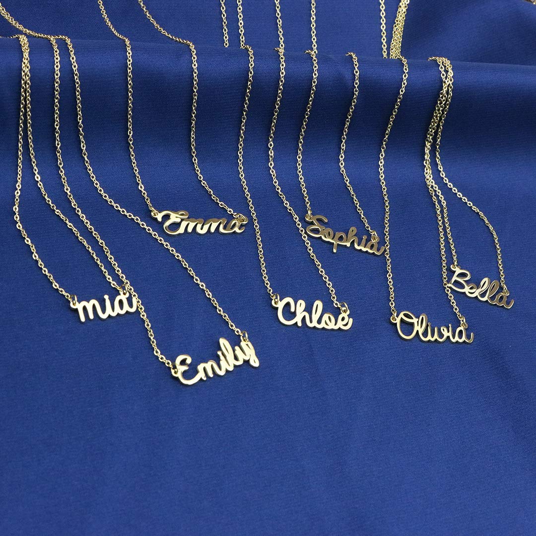 Name Necklace for Women 18K Gold Plated Stainless Steel Personalized Necklaces Birthday Christmas Gifts for Women Harper