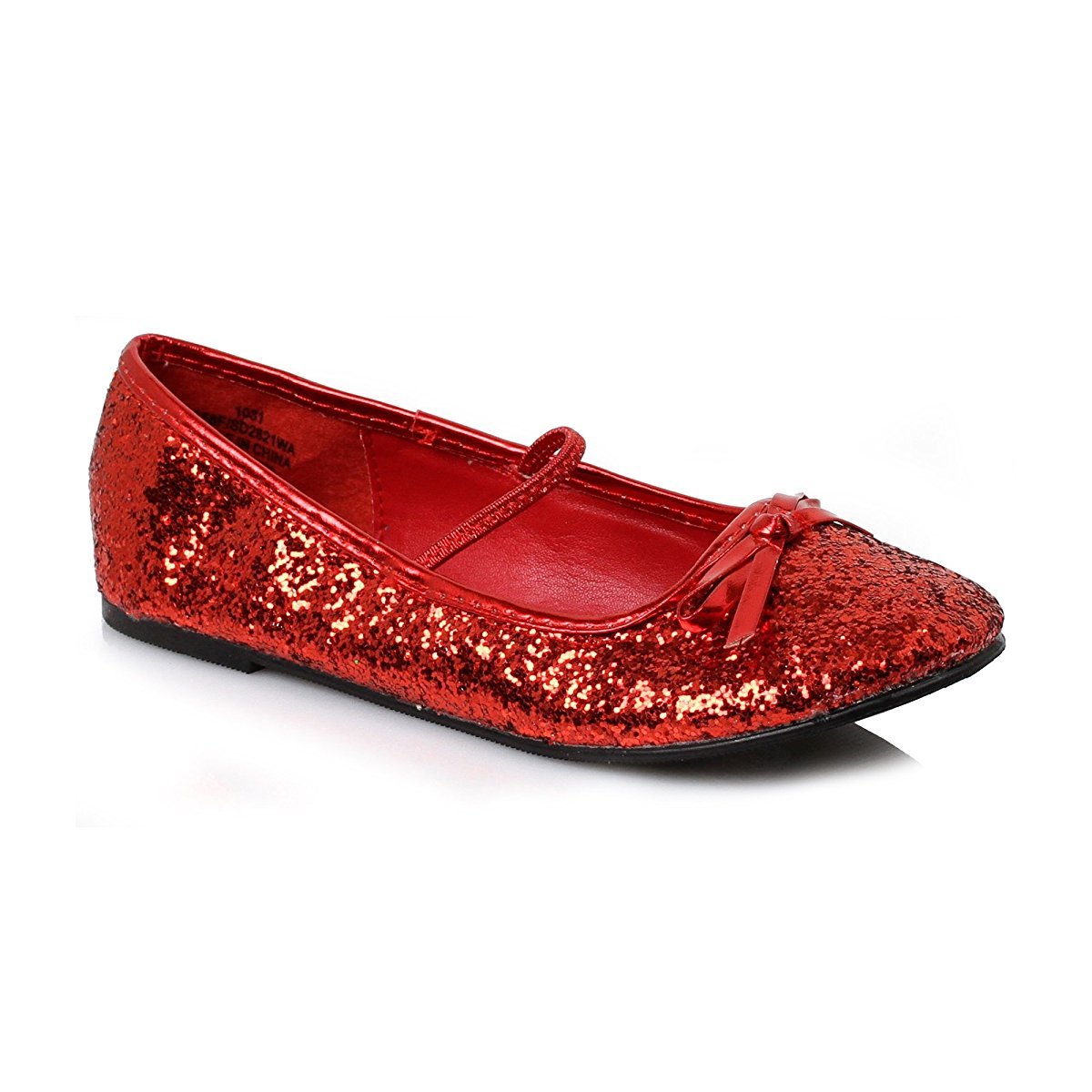 Ellie Shoes E013BALLETGR-S Red Ballet Slipper with Glitter Child Size Small