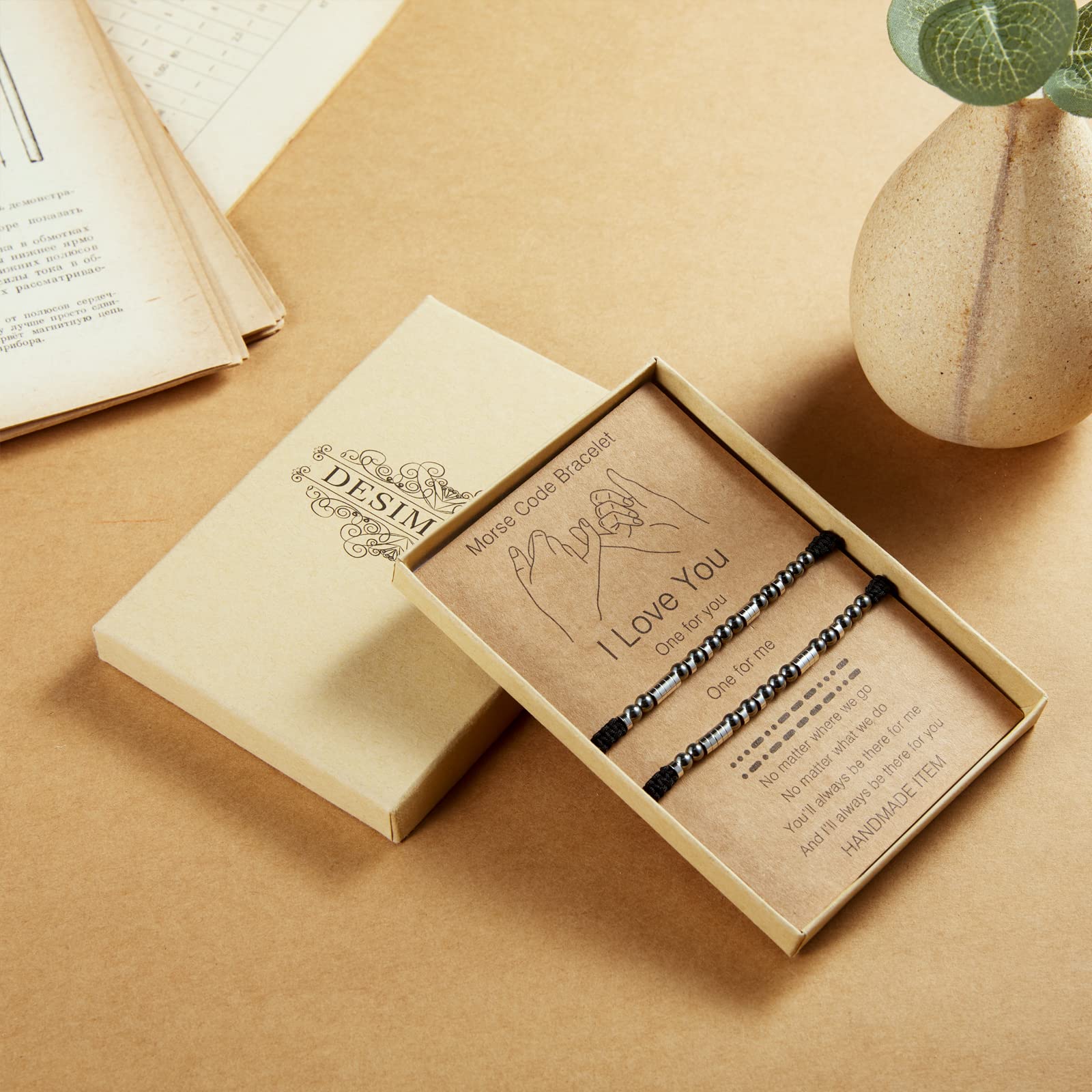 Desimtion Couples Christmas Gifts, Couples Bracelets I Love You Cute Couples Gifts for Boyfriend Girlfriend Long Distance Relati