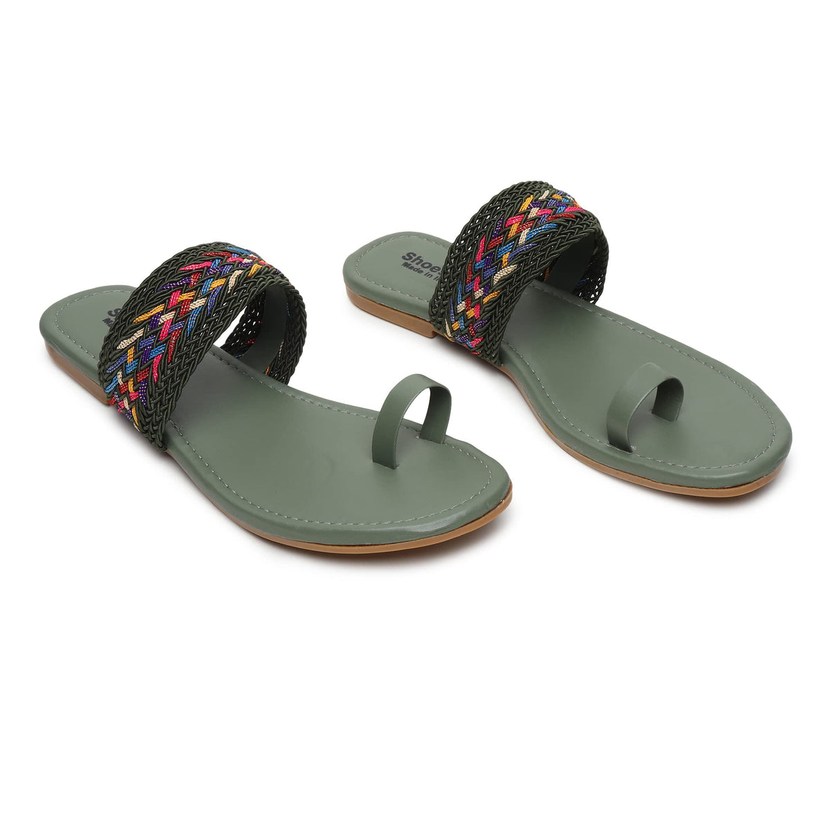 Shoestail Fancy Flats For Women And Girls... (Green, numeric_5) 5