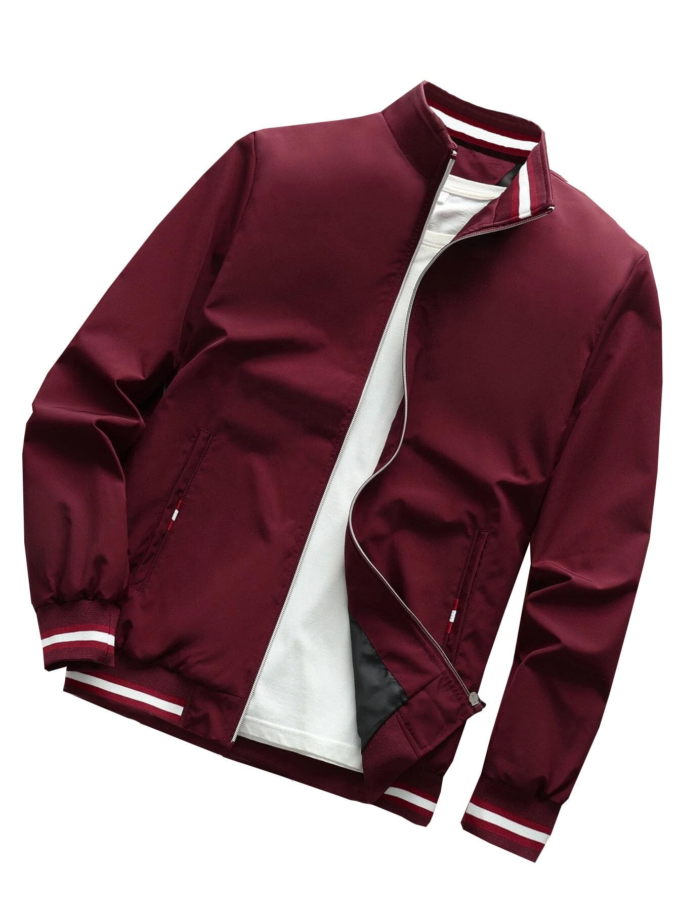 TAGAS Mens Bomber Polyester Standard Length Jacket MJ-9090-S_Wine