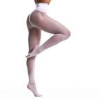 Frola Oil Shiny Stockings Pantyhose 360Seamless Crotch High Waist Smooth Tights for Women(Large,1Pair White)
