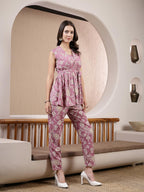 Stylum Women'S Floral Printed Rayon Co-Ord Set (Cssalconmauve44_Mauve, Xxl)