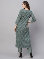 Gosriki Women'S Cotton Blend Straight Printed Kurta With Pant (Yami-Gs)