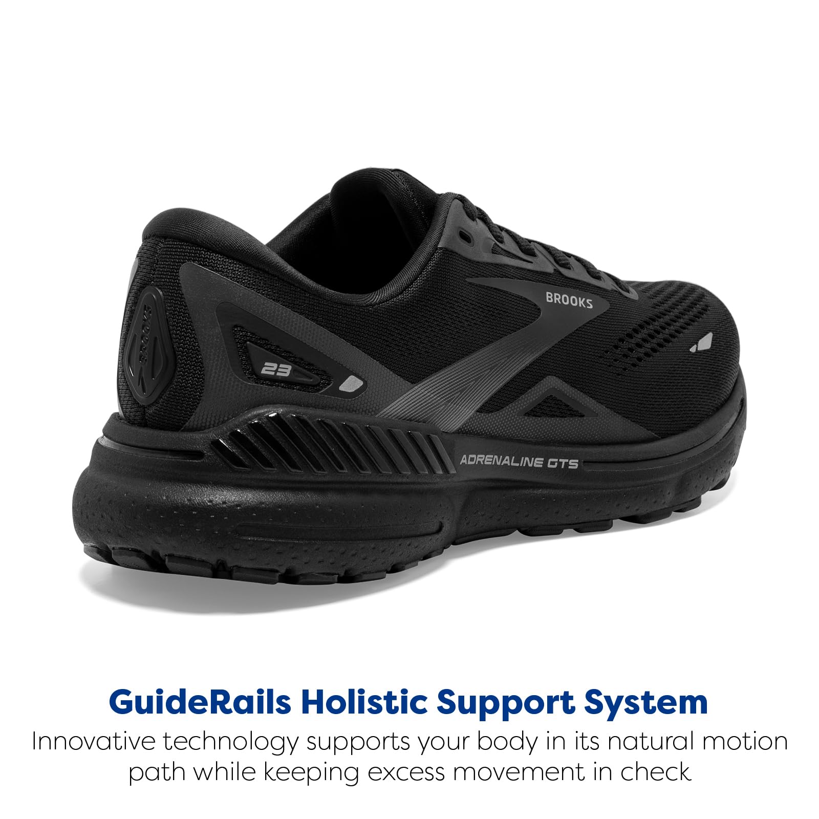 Brooks Womens Adrenaline GTS 23 Supportive Running Shoe - Black/Black/Ebony - 10 Medium
