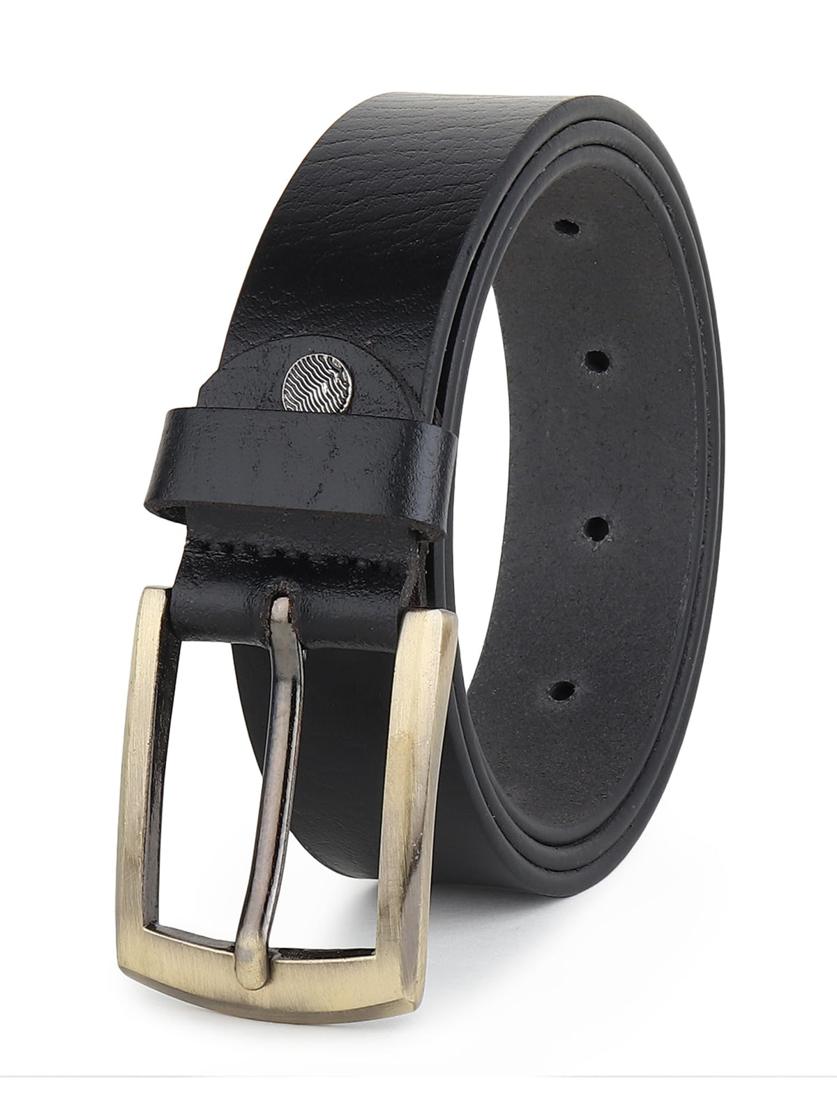 Sunshopping MenS Formal Genuine Leather Pin Buckle Black Belt (Jafa97Bl) (34, Black) 34