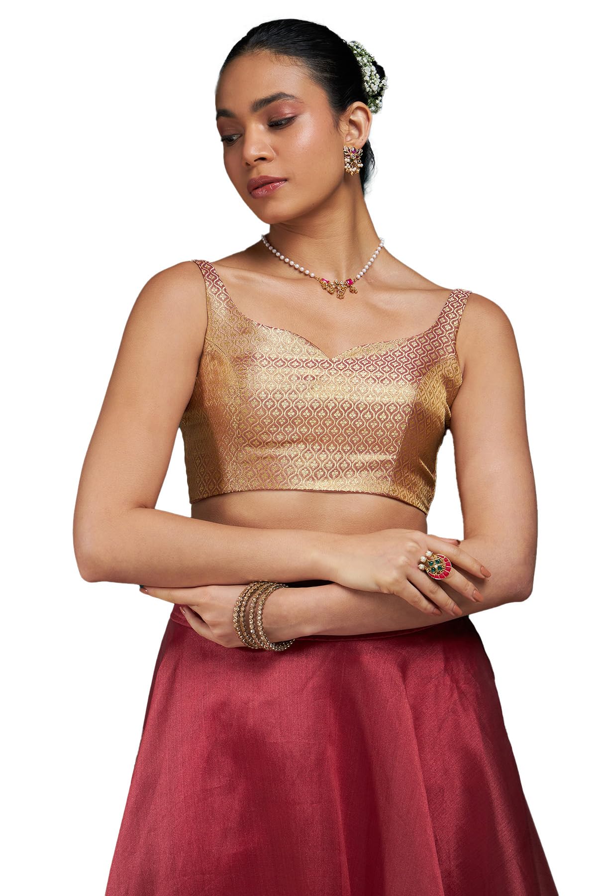 Soch Women Tussar Sleeveless Regular Fit Blouse