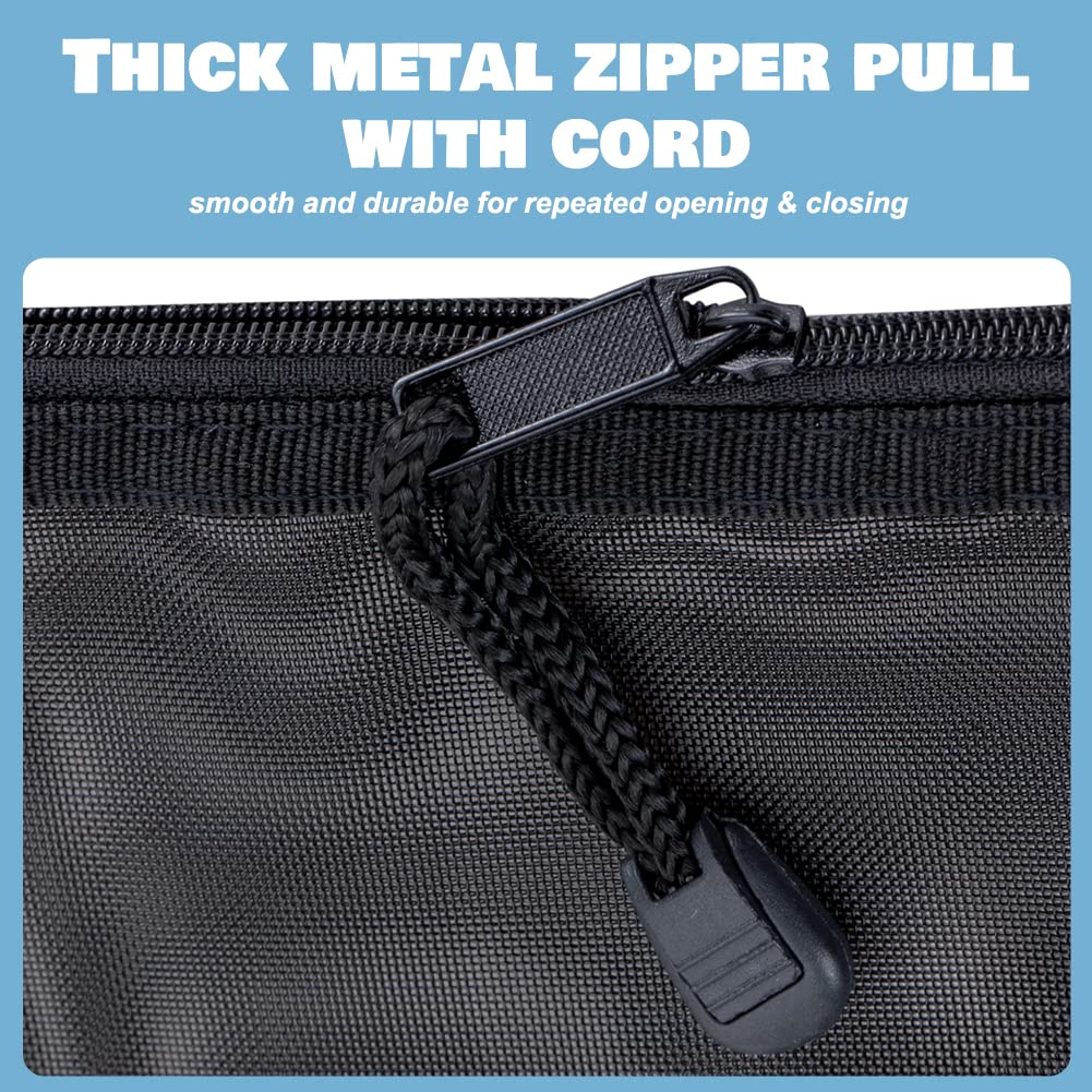 HRX Package Small Mesh Cosmetic Bags with Zipper, 6pcs Black Travel Makeup Pouches Organizer Case for Purse Diaper Bag