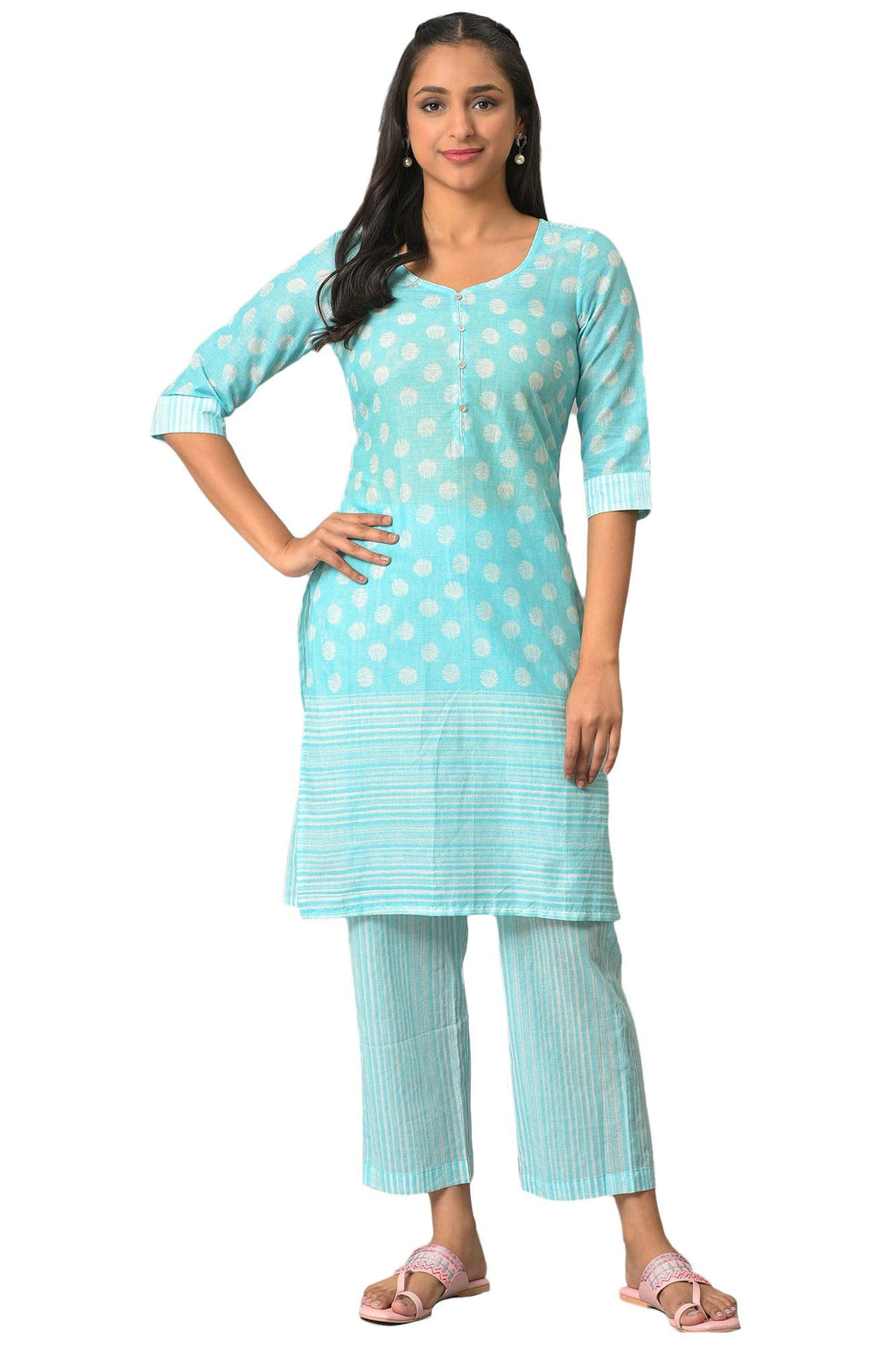 Aurelia Women'S Cotton Clothing Set (23Feas13917-506835_Blue