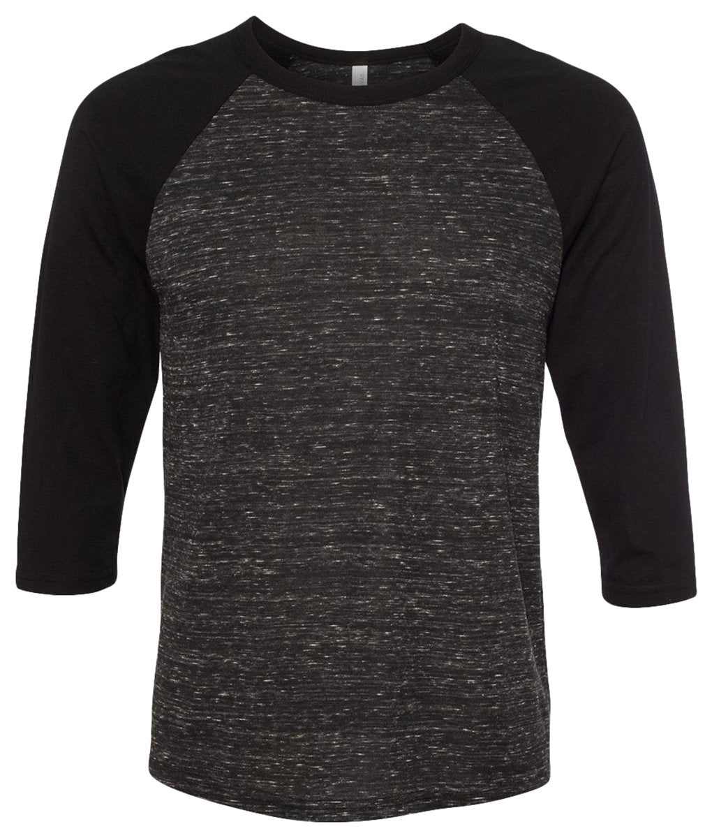Unisex 34-Sleeve Baseball T-Shirt - gRY cHR BLK TRB - S(D0102H7Wg88)