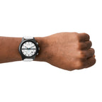 AX Armani Exchange Men's Chronograph White Silicone Band Watch (Model: AX2435)