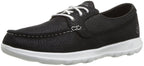 Skechers Performance Women's GO Walk Lite-Eclipse Boat Shoe,black/white,9.5 M US