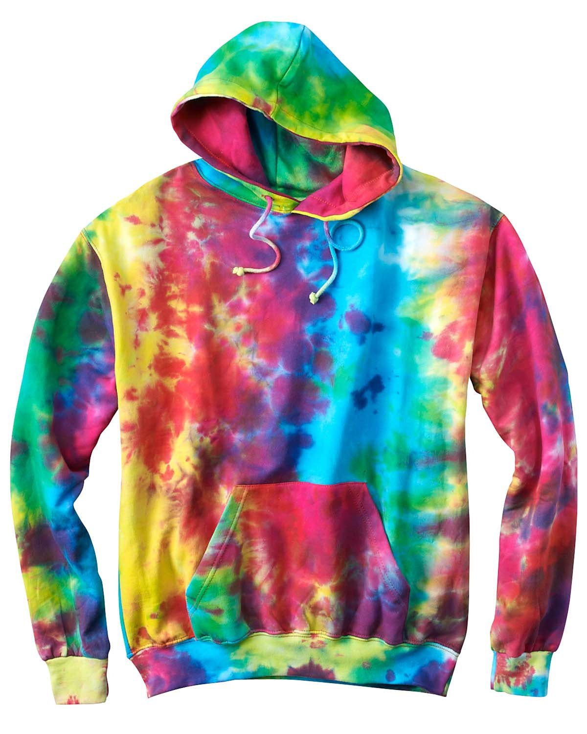 Youth 85 oz Tie-Dyed Pullover Hooded Sweatshirt - SPIDER ROYAL - XS(D0102H78KJ6)