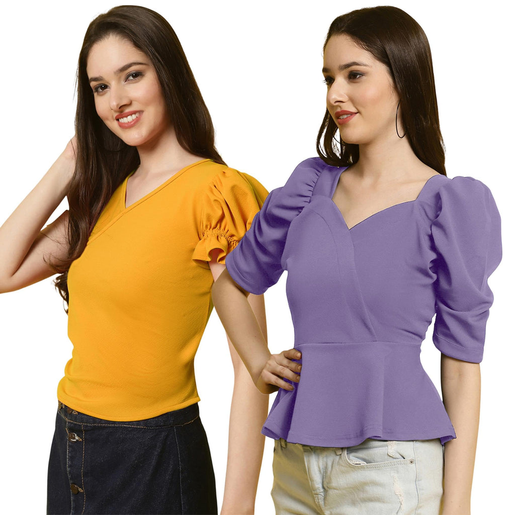 Pinkmint Women Casual Stylish Tops Combo for Women l Western Crop Top Combo Set l Summer Trendy T-Shirt (Pack of 2)