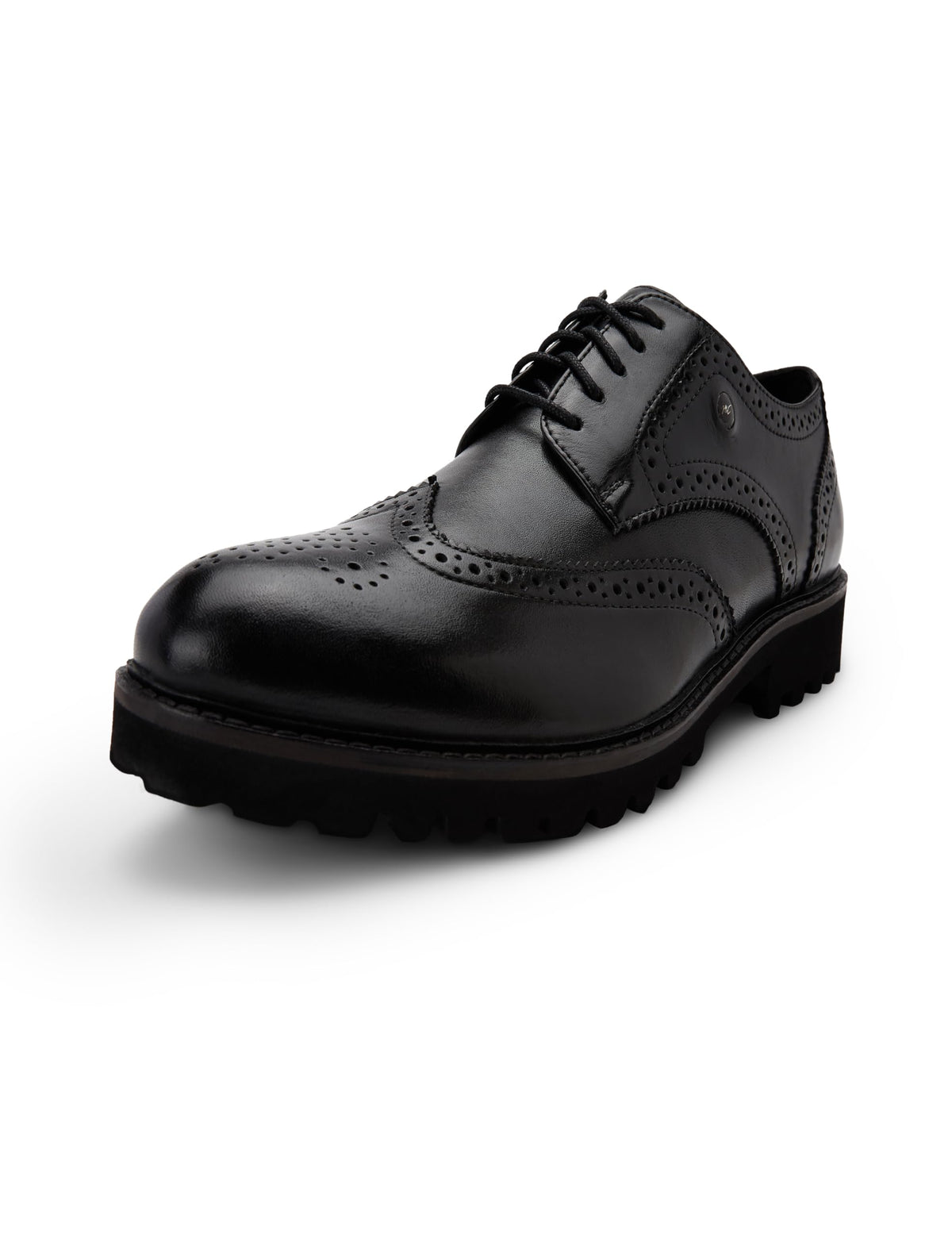 Men Black Lace Up Genuine Leather Formal Brogues 7