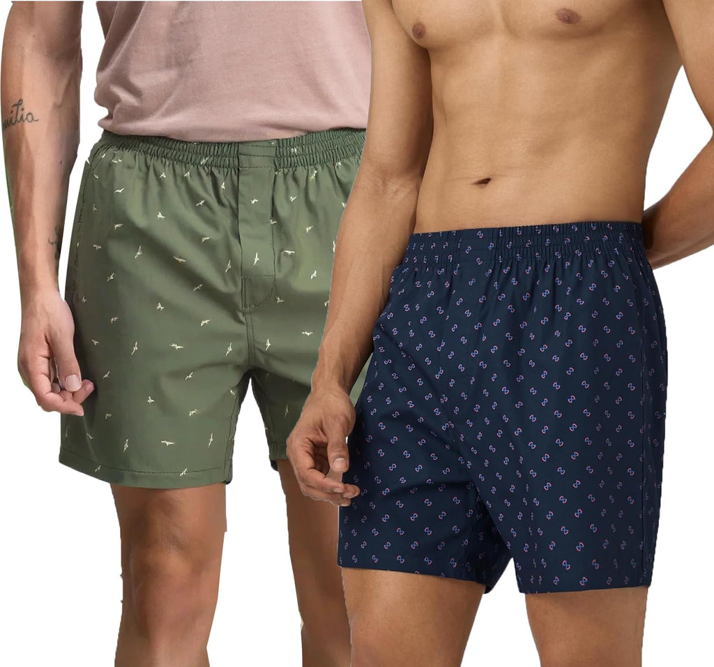 Lymio MenS Cotton Printed Boxer Casual | Underwear | Half Short Pant-Regular Fit With Back Pocket | Available In Combo Pack Of 