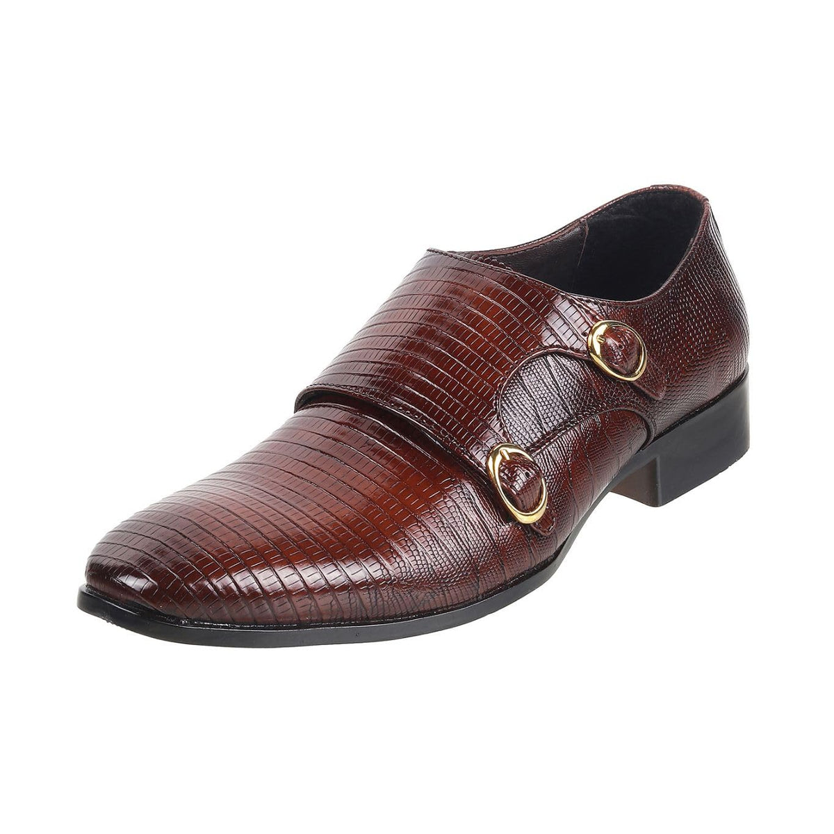 Metro Men Tan Double Monk Leather Shoes UK/8 EU/42 (19237) 8-42