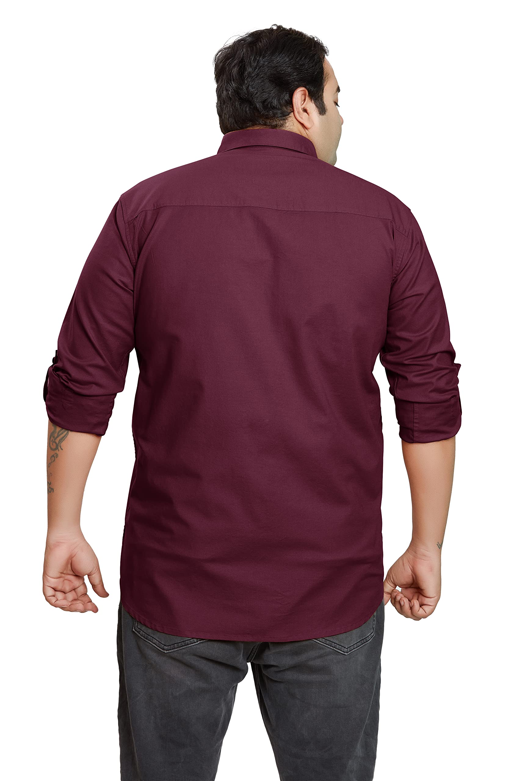 BE ACTIVE Mens Casual 100% Cotton Solid Plus Size Shirt || Plus Size Shirts for Men || Casual Plus Size Shirt || Casual Wear Sh