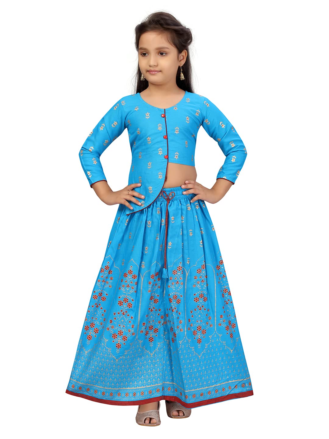 Aarika Girls Blue Colour Lehenga Choli Set (Lch-K-137-Blue-28)