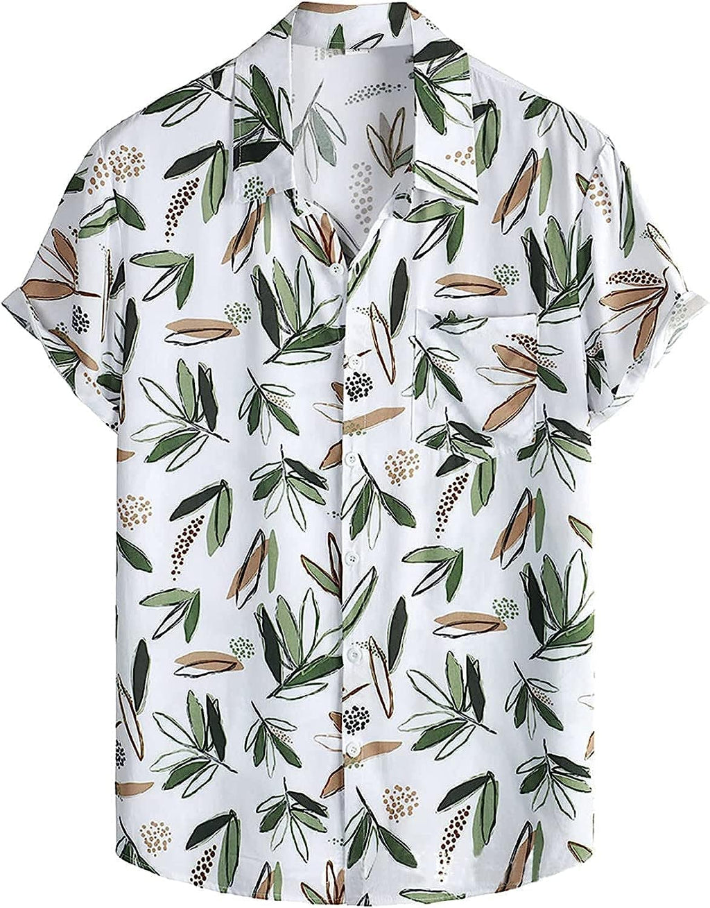 Leriya Fashion Shirt for Men | Tropical Leaf Printed Rayon Shirts for Men | Preppy Short Sleeves | Spread Collared Neck | Perfec