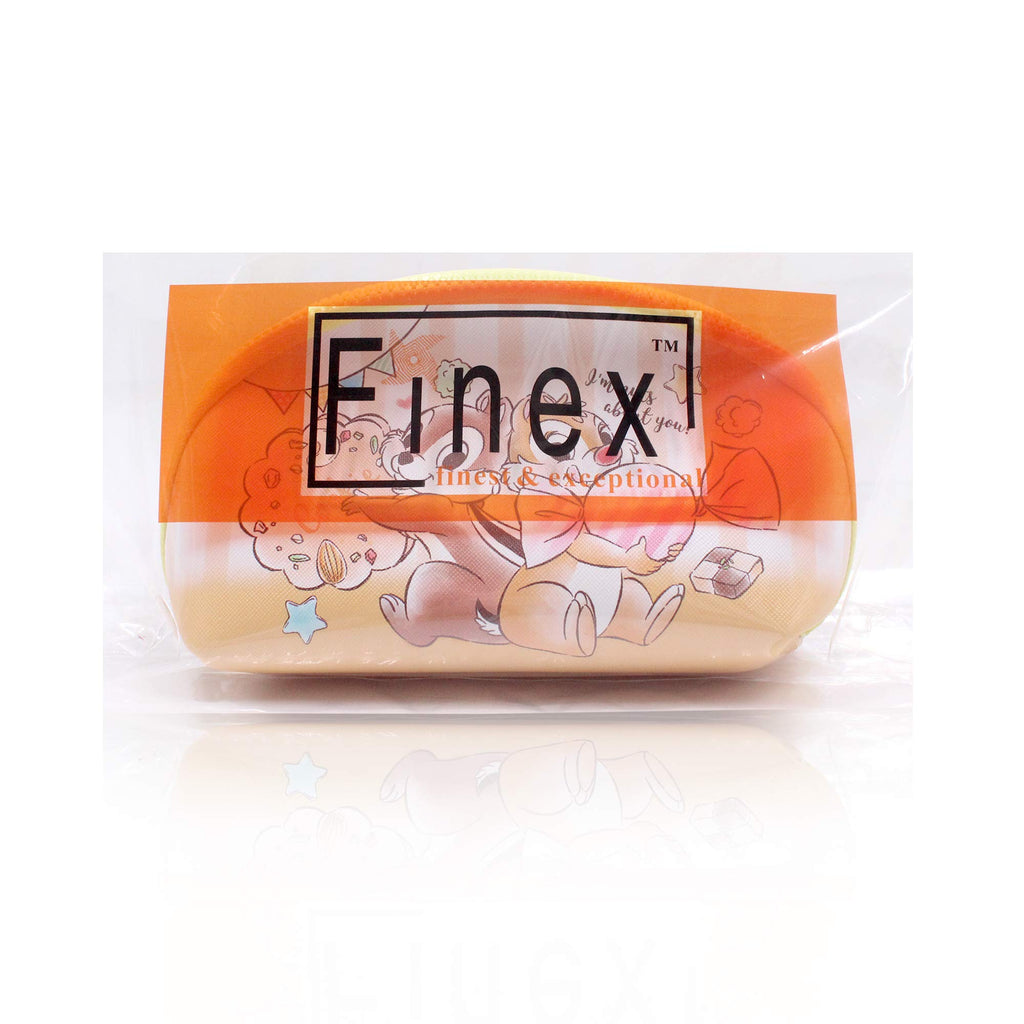 FINEX 2 pcs Set Chip n Dale PU Leather ONE Cosmetic Bag Make up Organizer + ONE Coin Purse with Straps